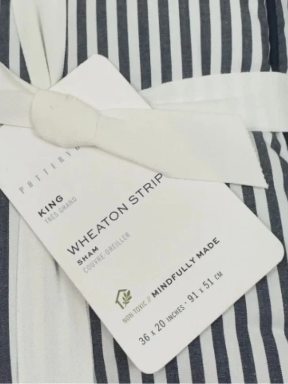 2 NWT Pottery Barn Wheaton Stripe Quilted Percale Comforter King Shams